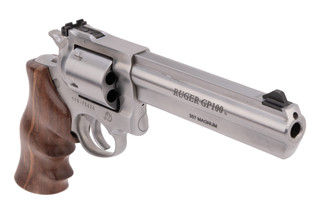.357 Magnum revolver with Hogue walnut grips.